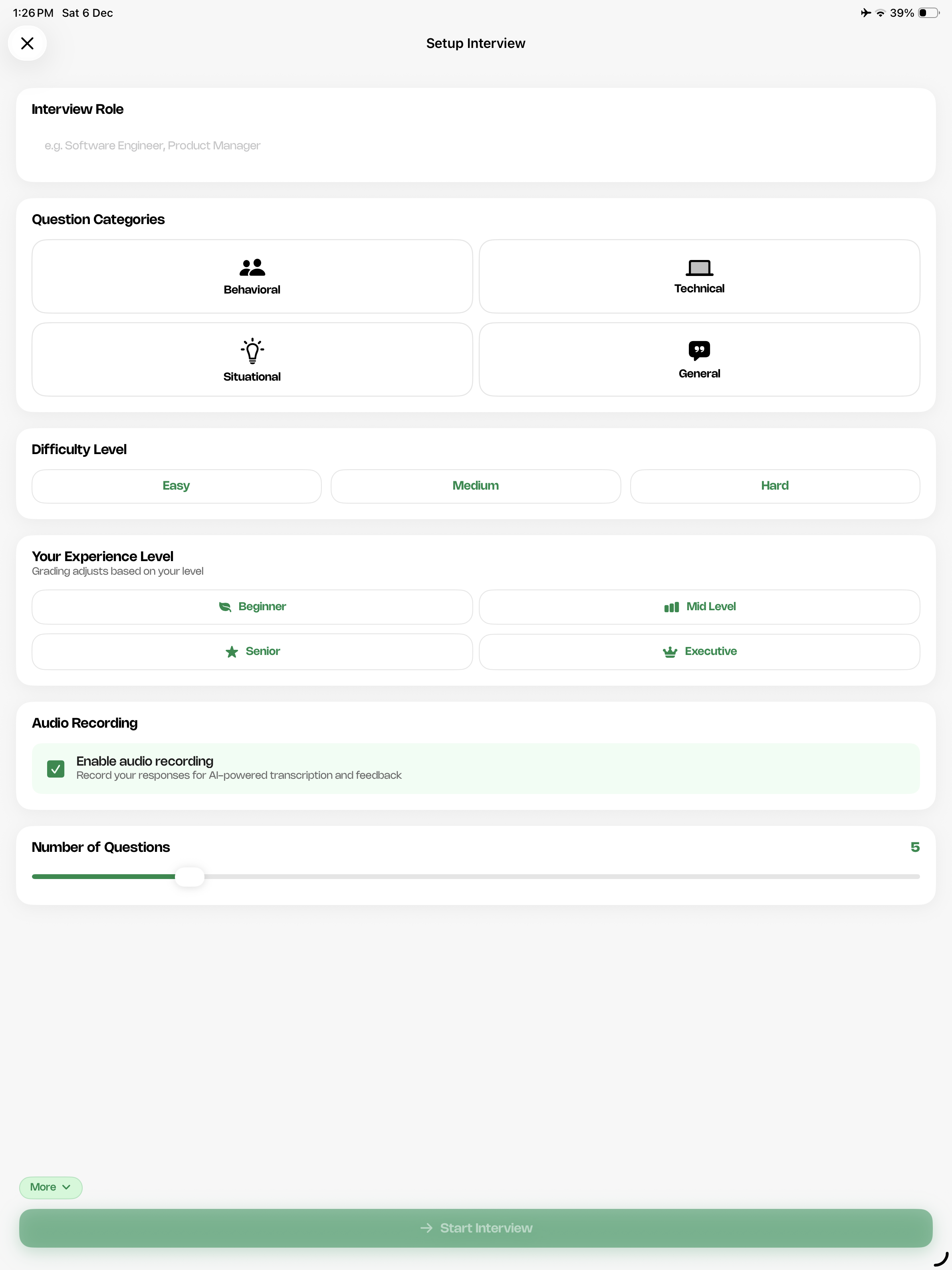 Final Round on iPad - Full Screen Experience